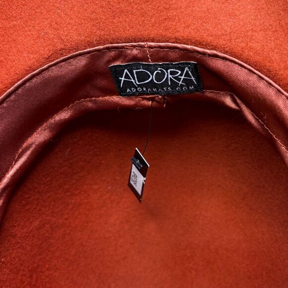 Adora Wide Brim Floppy Wool Felt Hat Rust Red Burnt Orange Boho Chic New NWT - Picture 5 of 7
